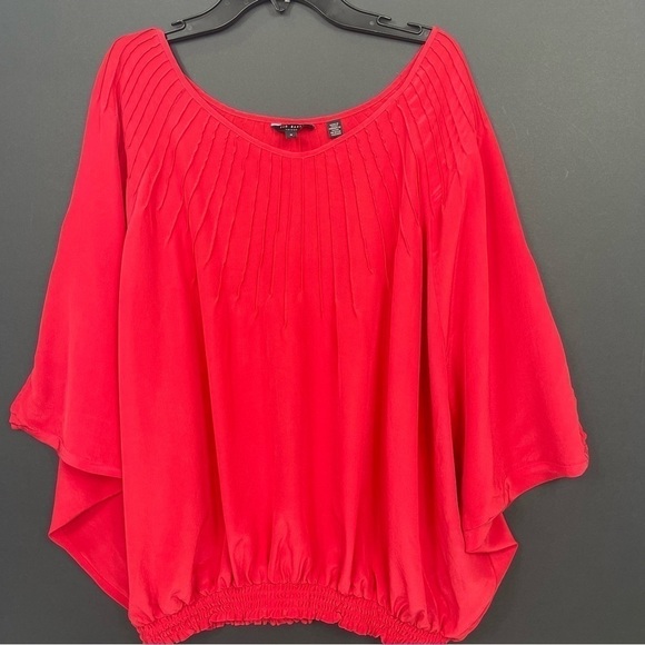 Ted Baker London Blouse Top Sz 2 US 6 Silk Red - Picture 4 of 9